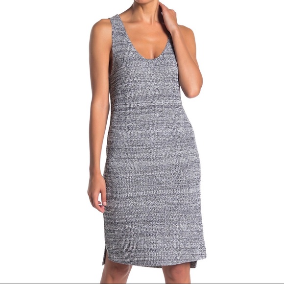 v neck midi sweater dress